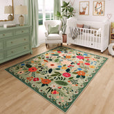 Rugcomf face avant vert montrant le motif vintage et l'effet chaleureux