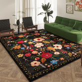 Rugcomf vue de face montrant le motif vintage et la couleur noire pour une décoration élégante