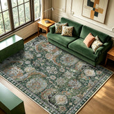 RUGSURE face avant motif vintage vert, apporte chaleur décorative