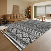 RUGSURE tapis face montrant motif marocain élégant et ajout décoratif