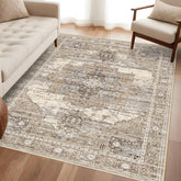 RUUGME tapis 4x6 beige face avant moderne et chaleureux