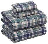 RUVANTI vue devant de l'emballage queen plaid bleu-vert, design soigné et moderne