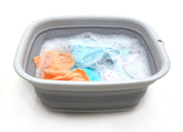 SAMMART bassine pliable vue avant montrant la forme et la couleur grise pour gain de place