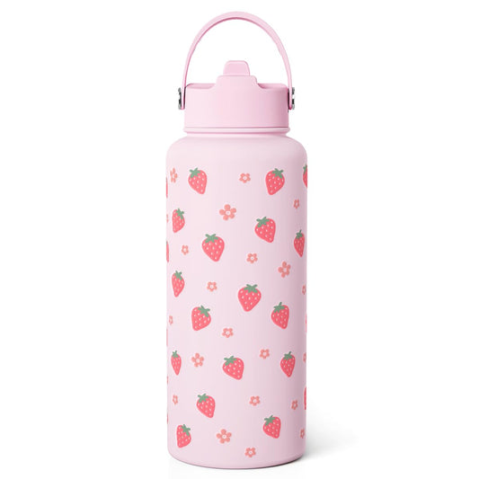 SANDJEST gourde fraise face montrant le design et l'usage pratique