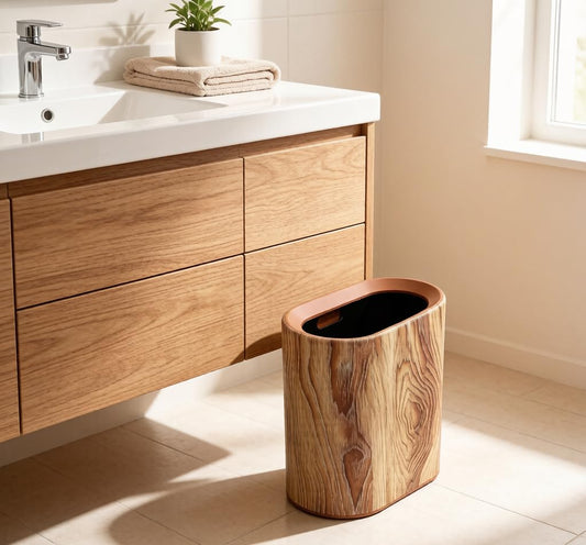 seebemxx corbeille avant vue frontale, design imitation bois et gain de place