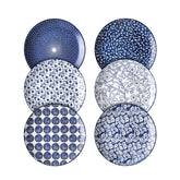 Selamica assiette face montrant motif bleu et finition pour une table élégante