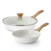 SENSARTE ensemble poêles blanc face pour cuisson saine et design