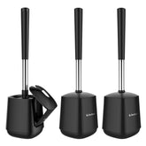 SetSail vue face avant du kit brosse WC noir, rangement hygiénique
