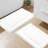 SHACOS tapis de bain face avant blanc montrant design et confort