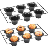 Shellwei moule popover face avant montrant les 6 empreintes pour cuisson rapide