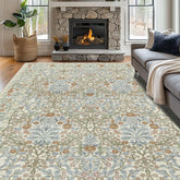 shinefly tapis vue devant montrant motif floral vintage et ambiance élégante