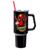 Silver Buffalo Deadpool face avant montrant le motif et le contraste noir rouge pour style