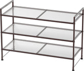 Simple Houseware vue de face du meuble bronze montrant rangement organisé