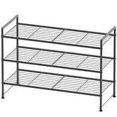 Simple Houseware vue de face du rack noir montrant rangement organisé et gain d'espace