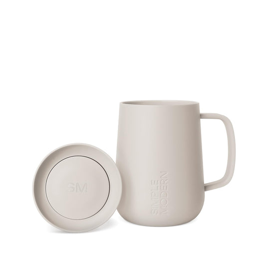 Simple Modern vue avant du mug Almond Birch, design élégant et transport facile