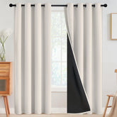 SimpleHome rideaux cream vue avant paire, occultation complète et style net
