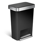 simplehuman poubelle Hybrid 45L vue avant esthétique et gain d'espace