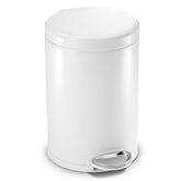 simplehuman poubelle face avant blanche, design compact et gain de place