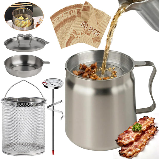 SINYWAY pot-filtre 2L montré de face pour réutiliser l'huile
