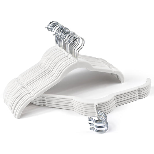 Sishynio pack de 30 cintres velours blanc, gain de place immédiat