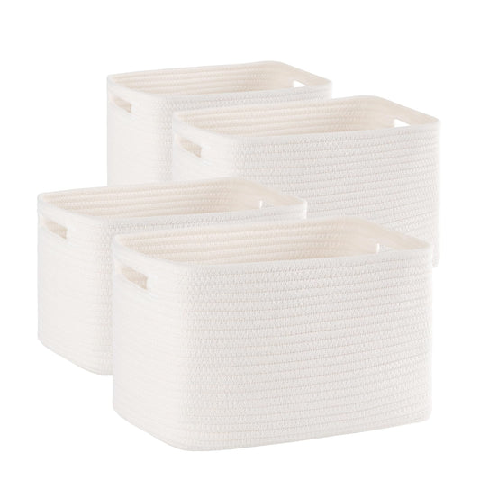 SIXDOVE vue de face du panier blanc, rangement esthétique et pratique