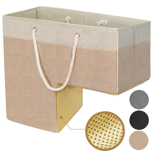 Panier slcinwzdt posé sur une marche beige, optimise rangement et sécurité