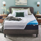 Sleep Innovations surmatelas face avant montrant finition et forme, confort immédiat