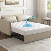 Sleep Philosophy protège-matelas face avant montrant le piquage et l’ajustement