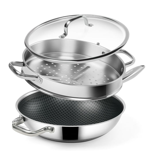SLOTTET wok face avant montrant design inox durable et polyvalence