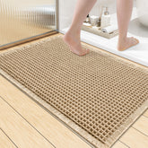 Smiry tapis de bain face entière montrant le fini marron et confort