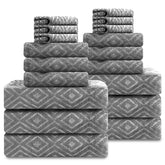 Smuge vue frontale du lot 18 pièces gris foncé, rangement optimisé