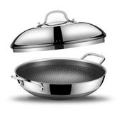 SNOWCLAD wok face avant montrant finition inox durable et grande zone de cuisson