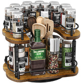 SNTD vue face avant du Lazy Susan en bois montrant finition et gain d'espace