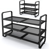 SNTD vue de face du range-chaussures noir montrant organisation et gain d'espace