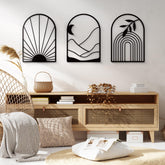 Sokurdeg vue frontale de la décoration murale métallique noir, apporte élégance