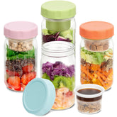 SOLIGT bocal pack de 4 en verre pour repas pratiques et durables