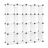 SONGMICS étagère 16 cubes face complète montrant rangement organisé