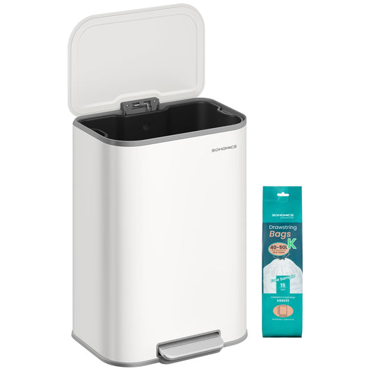 SONGMICS poubelle face avant en acier inoxydable, look moderne et gain de place