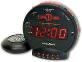 Sonic Alert réveil face avant noir affichage visible pour réveil fiable
