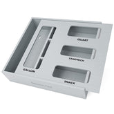 SpaceAid vue de face de la boîte en bambou pour tiroir, organise et simplifie