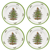 Spode assiette face montrant motif sapin vert et finition élégante