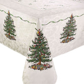 Spode nappe rectangulaire vue avant affichant motif Christmas Tree et bord festif pour une table élégante
