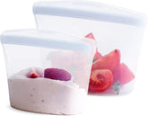Stasher bol transparent vue face, stockage hermétique pratique