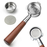 stochastic box porte-filtre bottomless 54 mm vue frontale montrant finition inox
