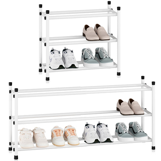 STORAGE MANIAC vue avant du range-chaussures blanc optimisant l'espace