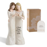 Storieme figurine frontale montrant silhouette élégante et motif d’amitié