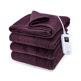 Sunbeam couverture chauffante Full vue complète montrant taille et finition Claret pour confort instantané