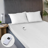 Sunbeam face avant du surmatelas et emballage montrant dimensions Full