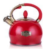 SUSTEAS bouilloire rouge face avant, design robuste et finition brillante bénéfique pour la cuisine