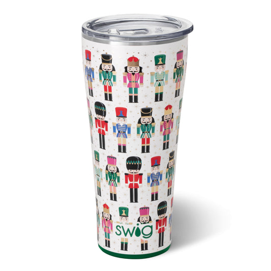 Swig Life gobelet 32oz Classic Nutcracker vue avant montrant le motif et l'ergonomie